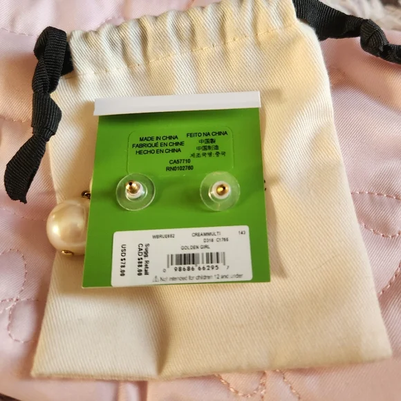 Kate Spade Triple Faux Pearl Drop Earrings - Includes Dust Bag - Picture 3 of 4